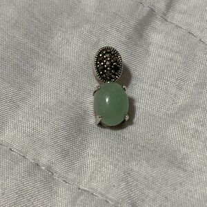 Elegant Silver and jade Stone Pendant